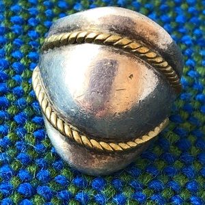 sterling silver brass Mexico cigar band ring